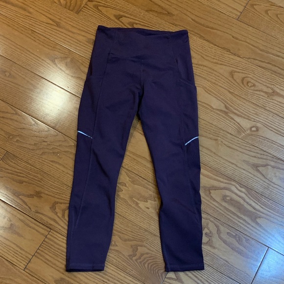 Pants - Old Navy Purple Leggings with pockets and reflective stripes xs